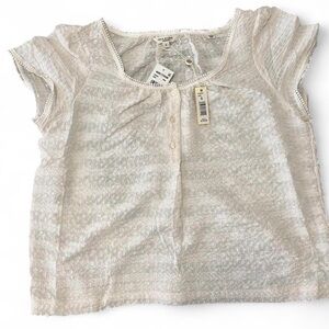 Cream Short Sleeve Top